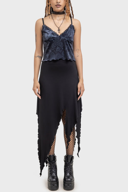 Killstar Half Vamp Top Black/Grey