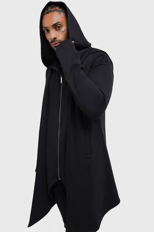 Killstar Hardcoded Poetry Longline Hoodie Black