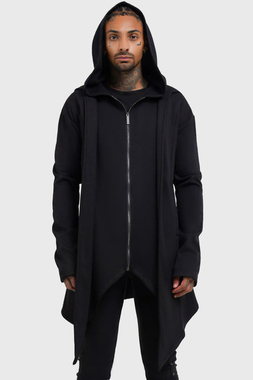 killstar Hardcoded Poetry Longline Hoodie Black
