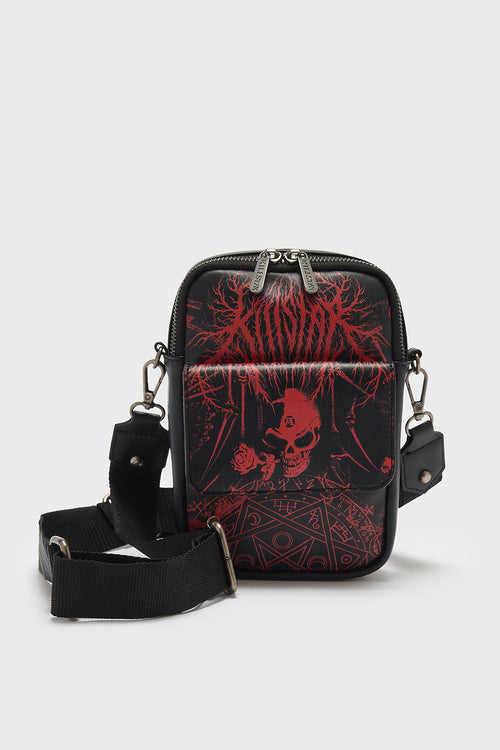 killstar Headstone Crossbody Bag Black/Red
