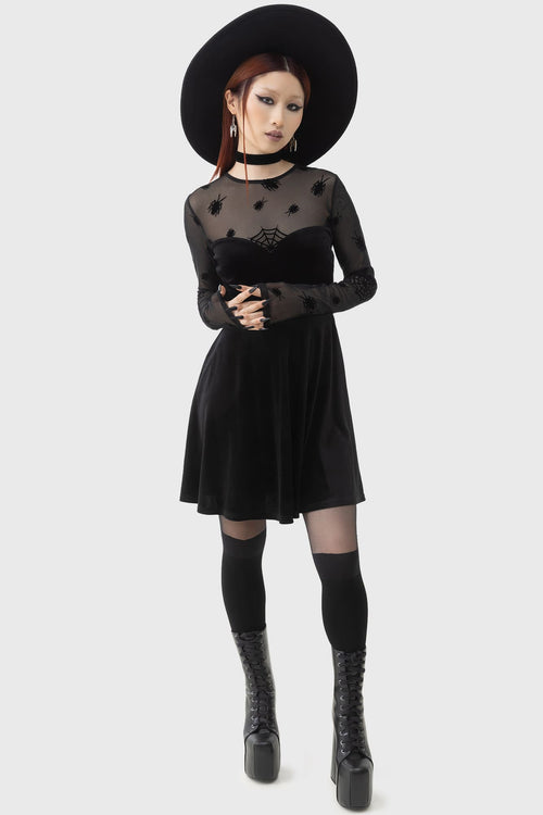 Killstar Here Lies Beetlejuice Mini Dress Black