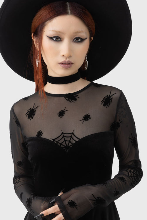 killstar Here Lies Beetlejuice Mini Dress Black