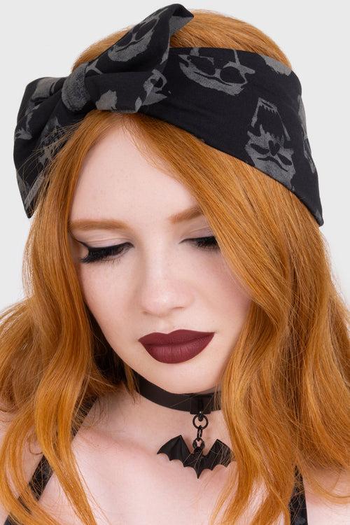 Killstar Hexed Heartbreaker Headband Black/Grey