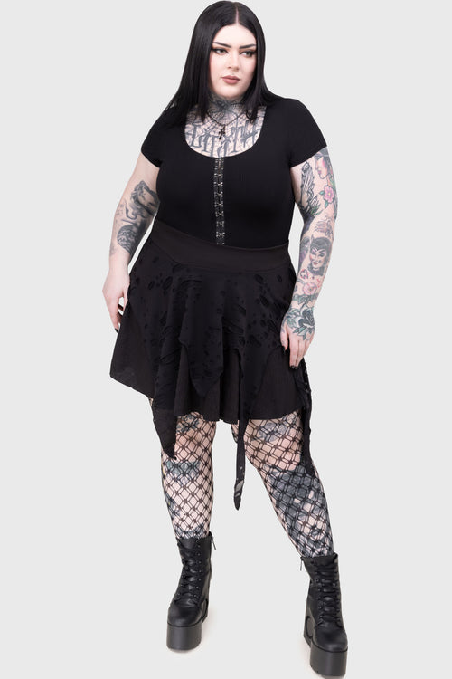Killstar Hollow Grove Skirt Gunmetal