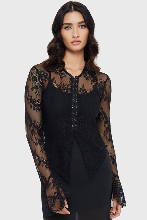 Killstar Howling Heart Top Black