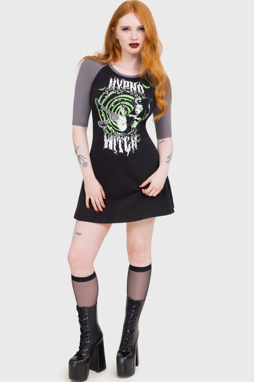 Killstar Hypno Witch Dress Black/Grey