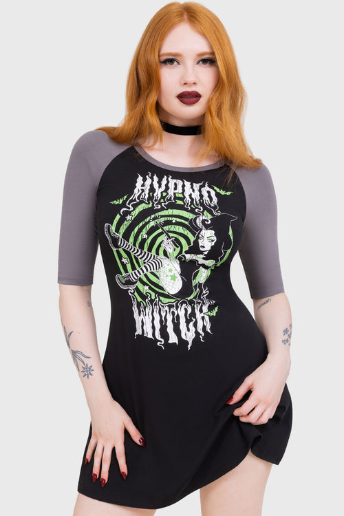 Killstar Hypno Witch Dress Black/Grey