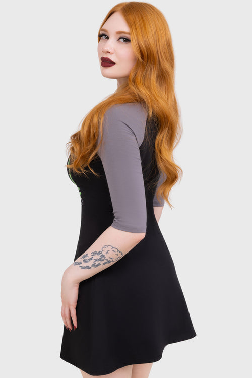 Killstar Hypno Witch Dress Black/Grey