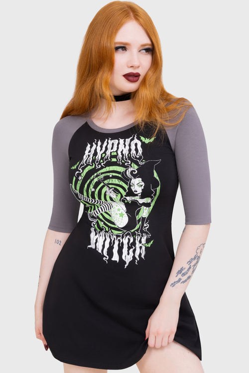 killstar Hypno Witch Dress Black/Grey