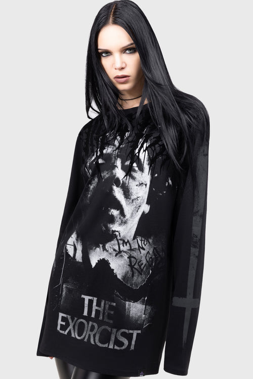 killstar I'm Not Regan Long Sleeved Top Black