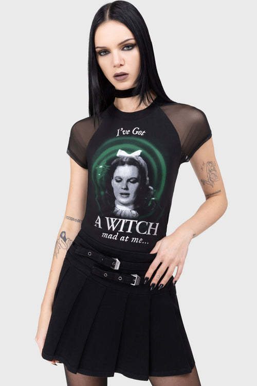 Killstar I Wish I Wasn't Here Baby Tee Black