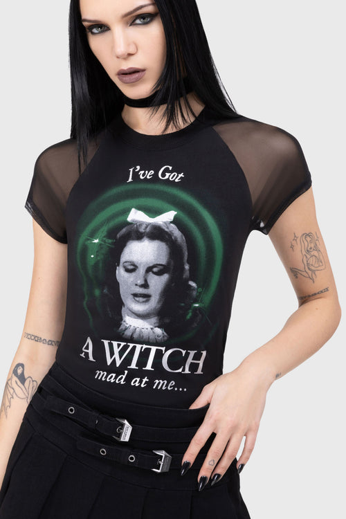 Killstar I Wish I Wasn't Here Baby Tee Black