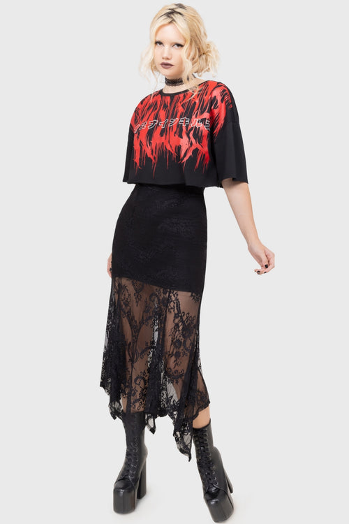 Killstar INK Logo Crop Tee Black