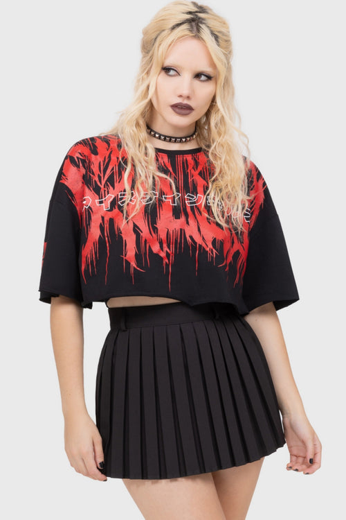 Killstar INK Logo Crop Tee Black