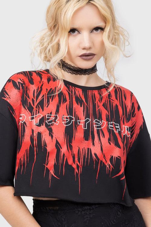 killstar INK Logo Crop Tee Black