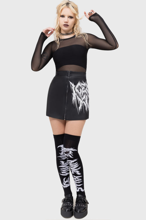 Killstar INK Logo Mini Skirt Black