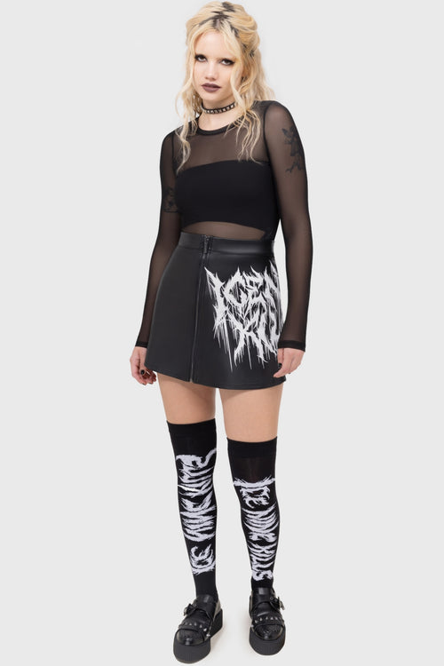 killstar INK Logo Mini Skirt Black
