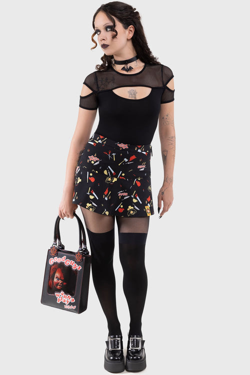 Killstar It's Time To Play Mini Skirt Black