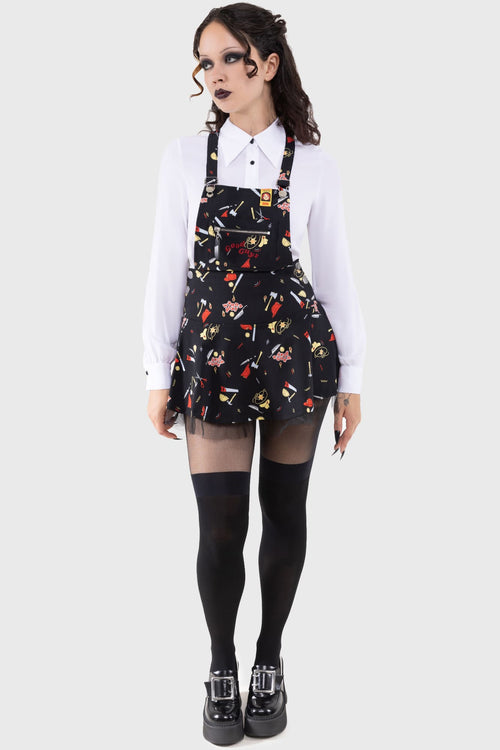 Killstar It's Time To Play Pinafore Dress Black