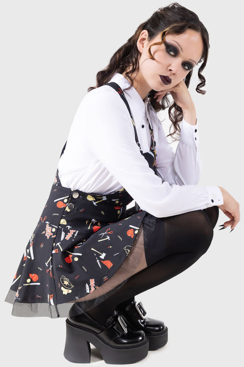 Killstar It's Time To Play Pinafore Dress Black