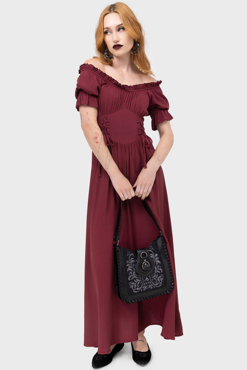 killstar Jocasta Maxi Dress Short Sleeve [RED] Red