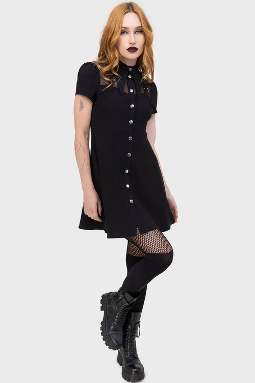 killstar Jovana Collar & Ring Dress Black