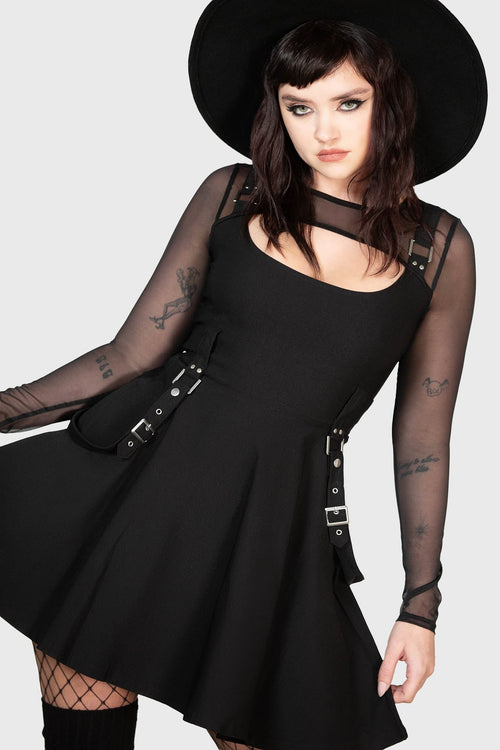 Killstar Krypt Keeper Mini Dress Black
