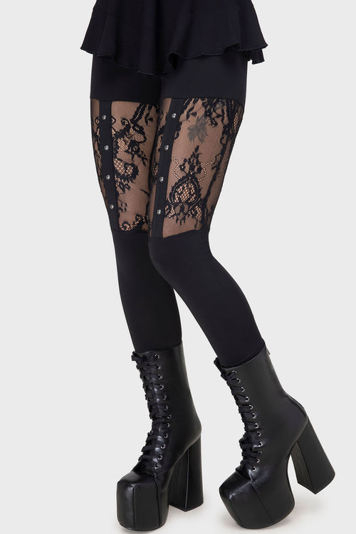 Killstar Lady Fatale Leggings Black