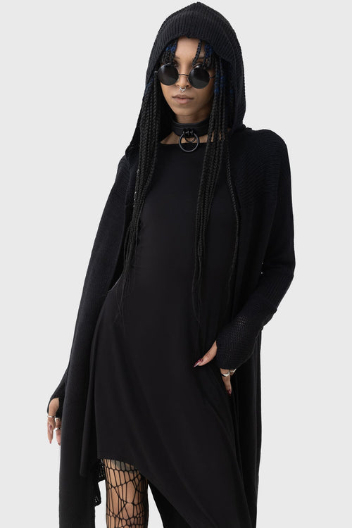 Killstar Last Quarter Hooded Cardigan Black