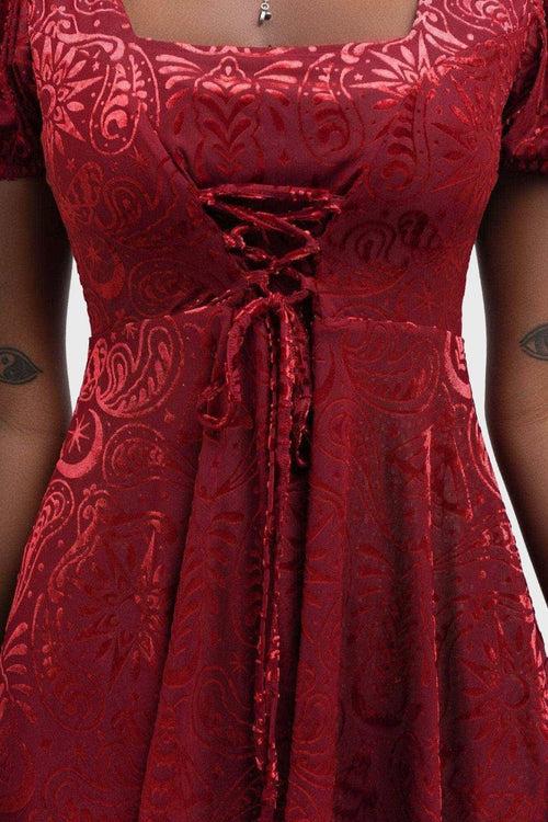 Killstar Lepidoptera Skater Dress Red
