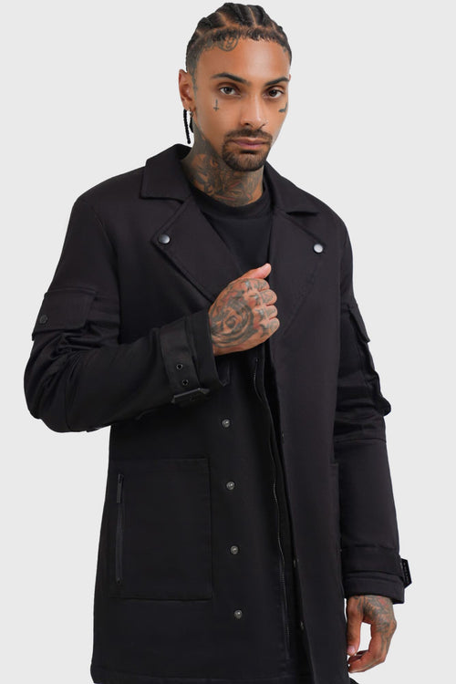 killstar Lucid Travels Trench Coat Black