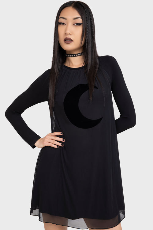 Killstar Lunar Apex Raglan Dress Black