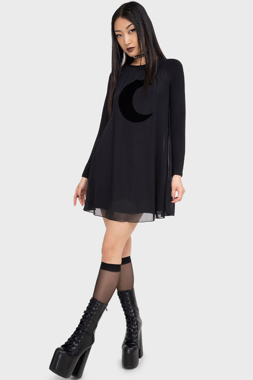 Killstar Lunar Apex Raglan Dress Black