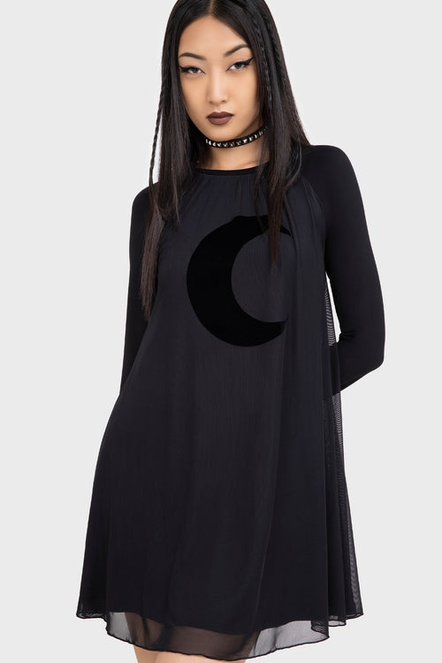 Killstar Lunar Apex Raglan Dress Black