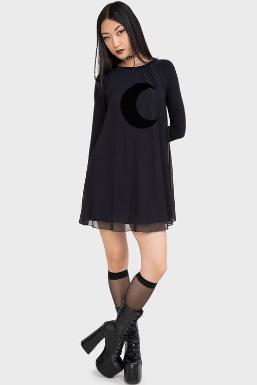 killstar Lunar Apex Raglan Dress Black