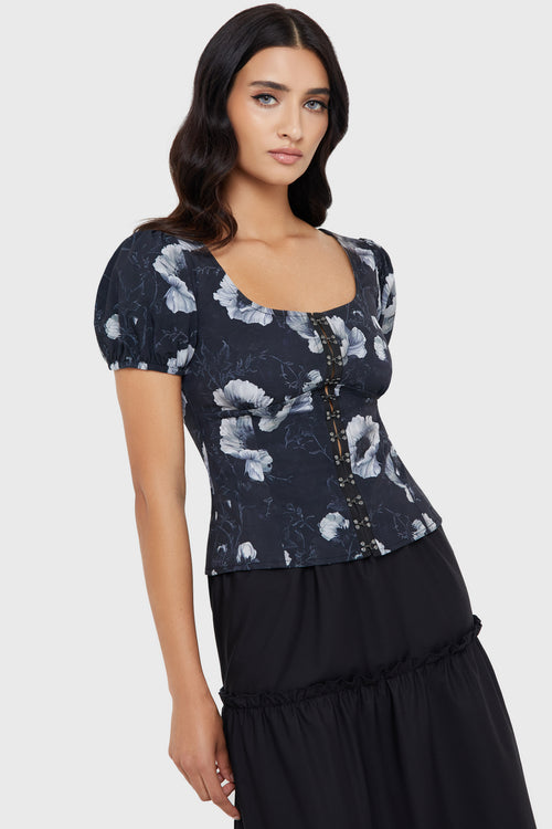 killstar Lupina Top Black/White