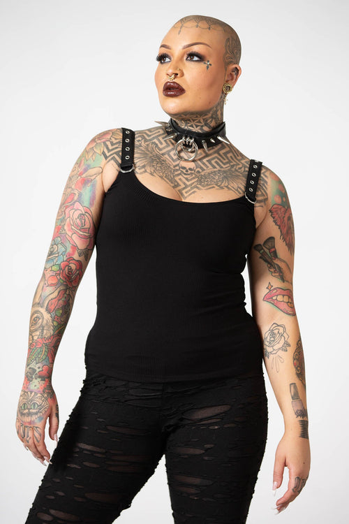 Killstar Mable Strap Top Black