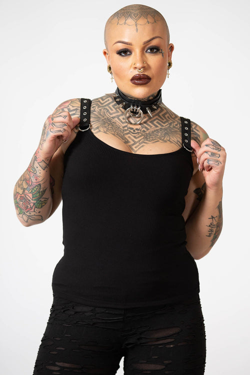 killstar Mable Strap Top Black