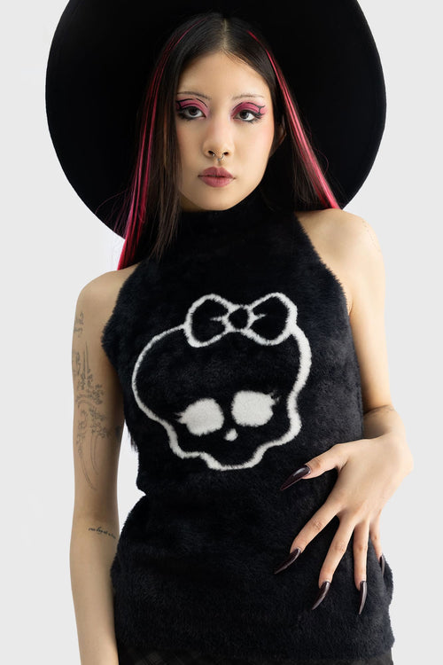 Killstar Mad Science Knitted Vest Black/White
