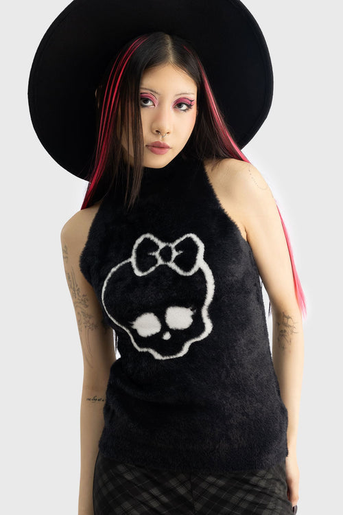 Killstar Mad Science Knitted Vest Black/White