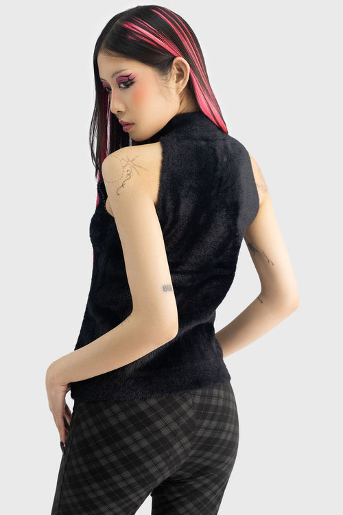 Killstar Mad Science Knitted Vest Black/White