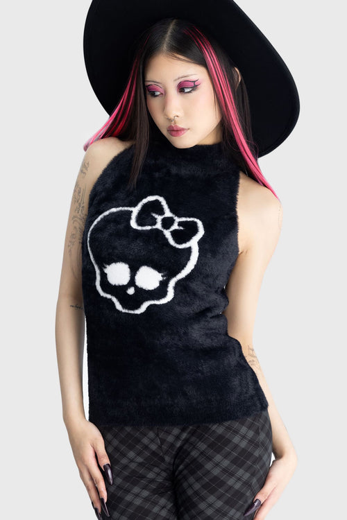 killstar Mad Science Knitted Vest Black/White