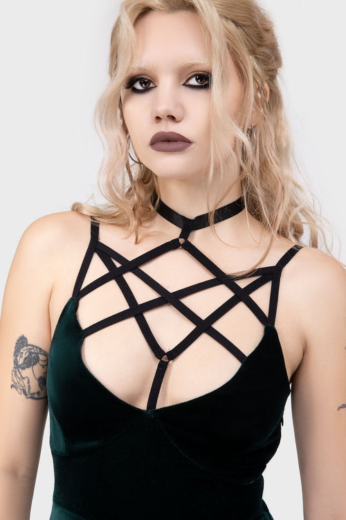 Killstar Magica Skater Dress [EMERALD] Green