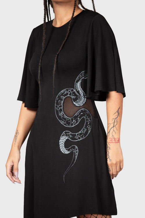 Killstar Maple Asymmetric Dress Black