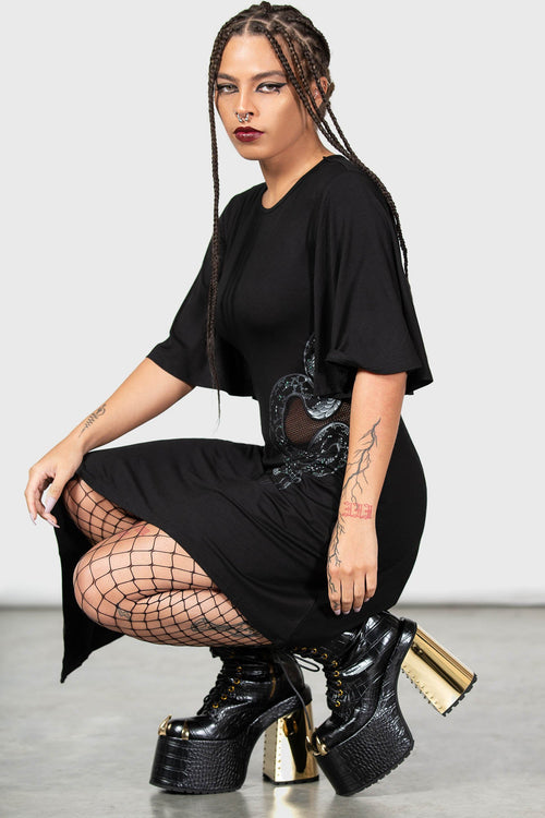 Killstar Maple Asymmetric Dress Black