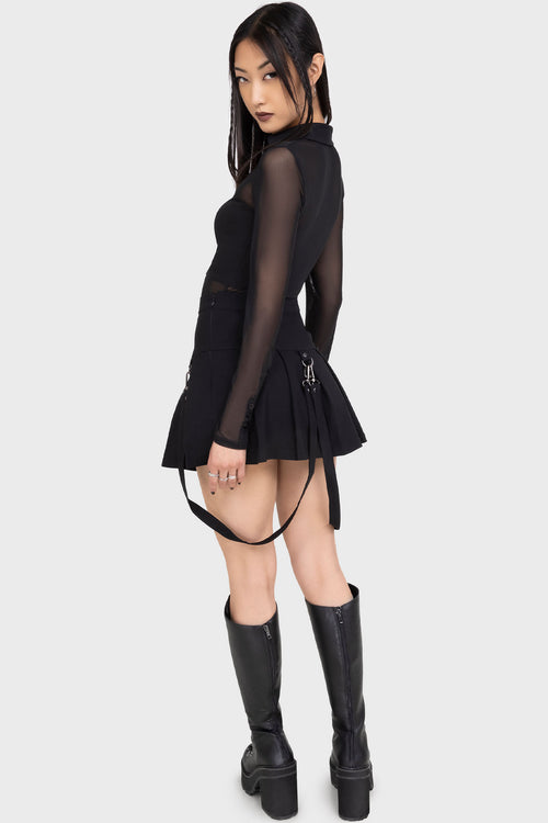 Killstar Merely A Madness Mini Skirt Black
