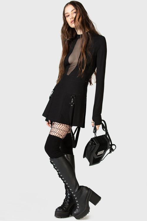 Killstar Merely A Madness Mini Skirt Black