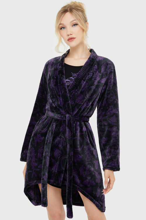 killstar Midnight Moth Robe Black/Purple