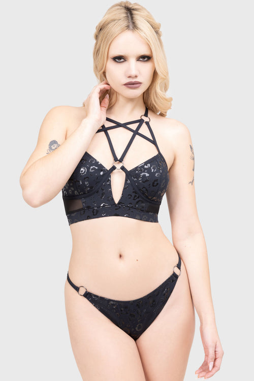 Killstar Midnight Roar Bikini Top Black