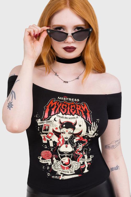 Killstar Mistress Mistery Bardot Top Black